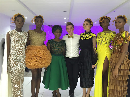 Thuli Madonsela, Gert-Johan Coetzee and models at SA Fashion Week 2016.