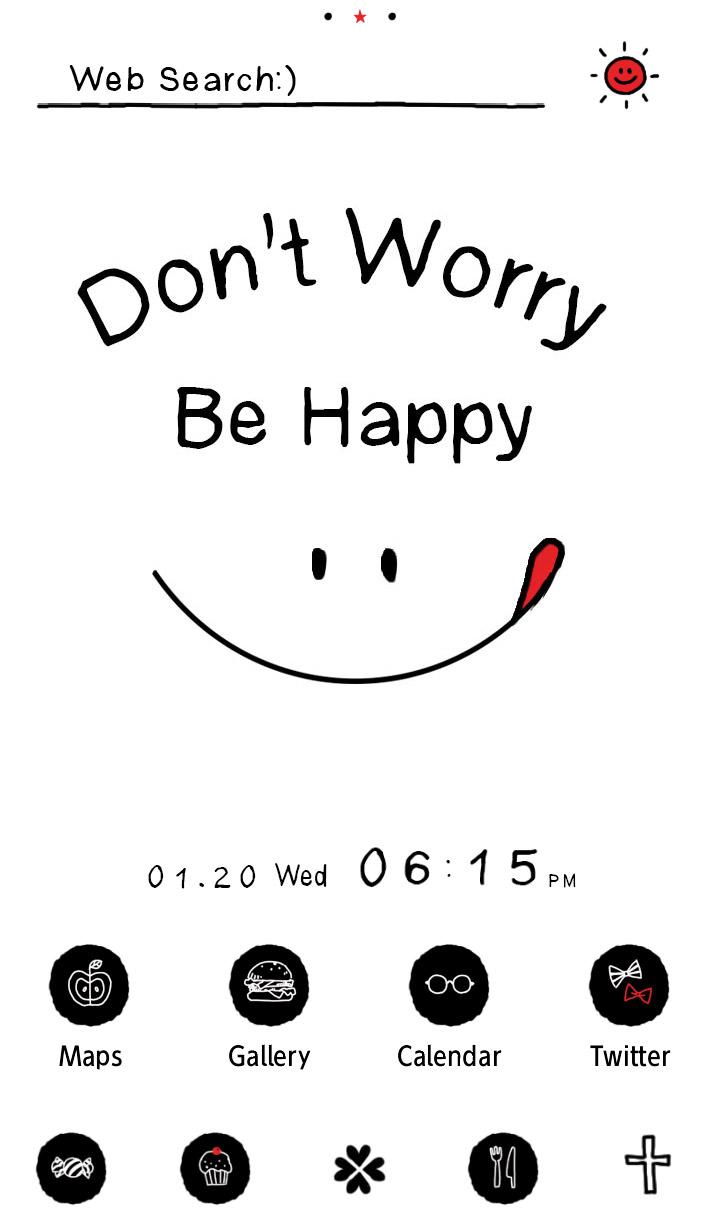 Android application Don't Worry Be Happy Theme screenshort