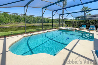 Stunning lake view from the pool deck at this Lake Berkley vacation villa