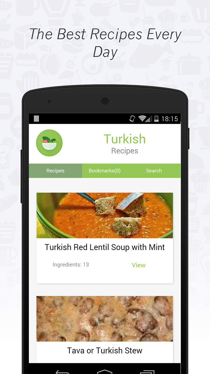 Android application Turkish Cuisine: Recipes screenshort
