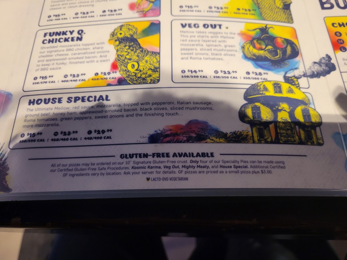 Mellow Mushroom gluten-free menu