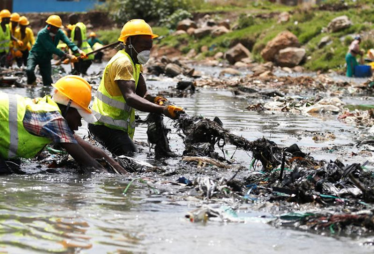 Youth to clean up Nairobi River in Dandora on May 15, 2019.