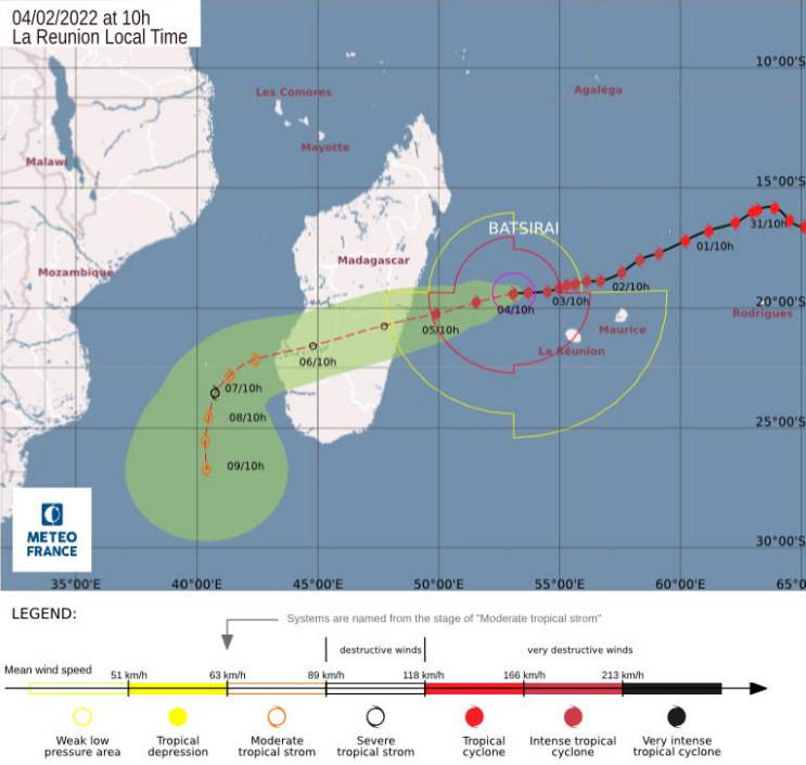 The SA Weather Service warned that the current southerly track means that tropical storm Batsirai is expected to make landfall over mainland Africa next week.