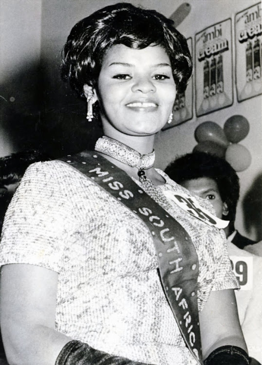 Cynthia Shange won Miss SA 1972 and went on to represent the country at Miss World under the sash of Miss Africa South.