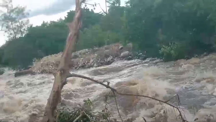 Ewaso Nyiro River bursts its banks in Kajiado West on April 29, 2024.