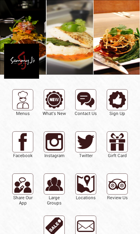 Android application Sammy Js Grill &amp; Bar screenshort