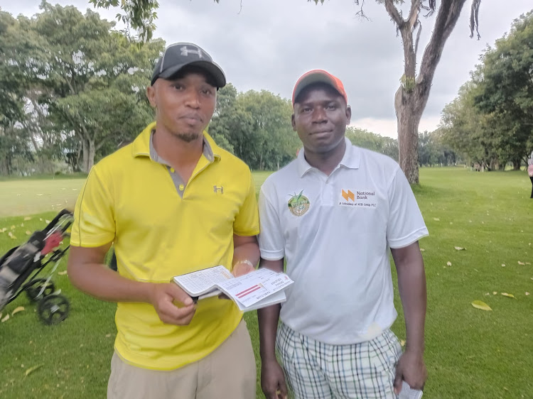 Kenneth Serem (L) with Nelson Koech during last year's Nandi Bear's Shield tournament.