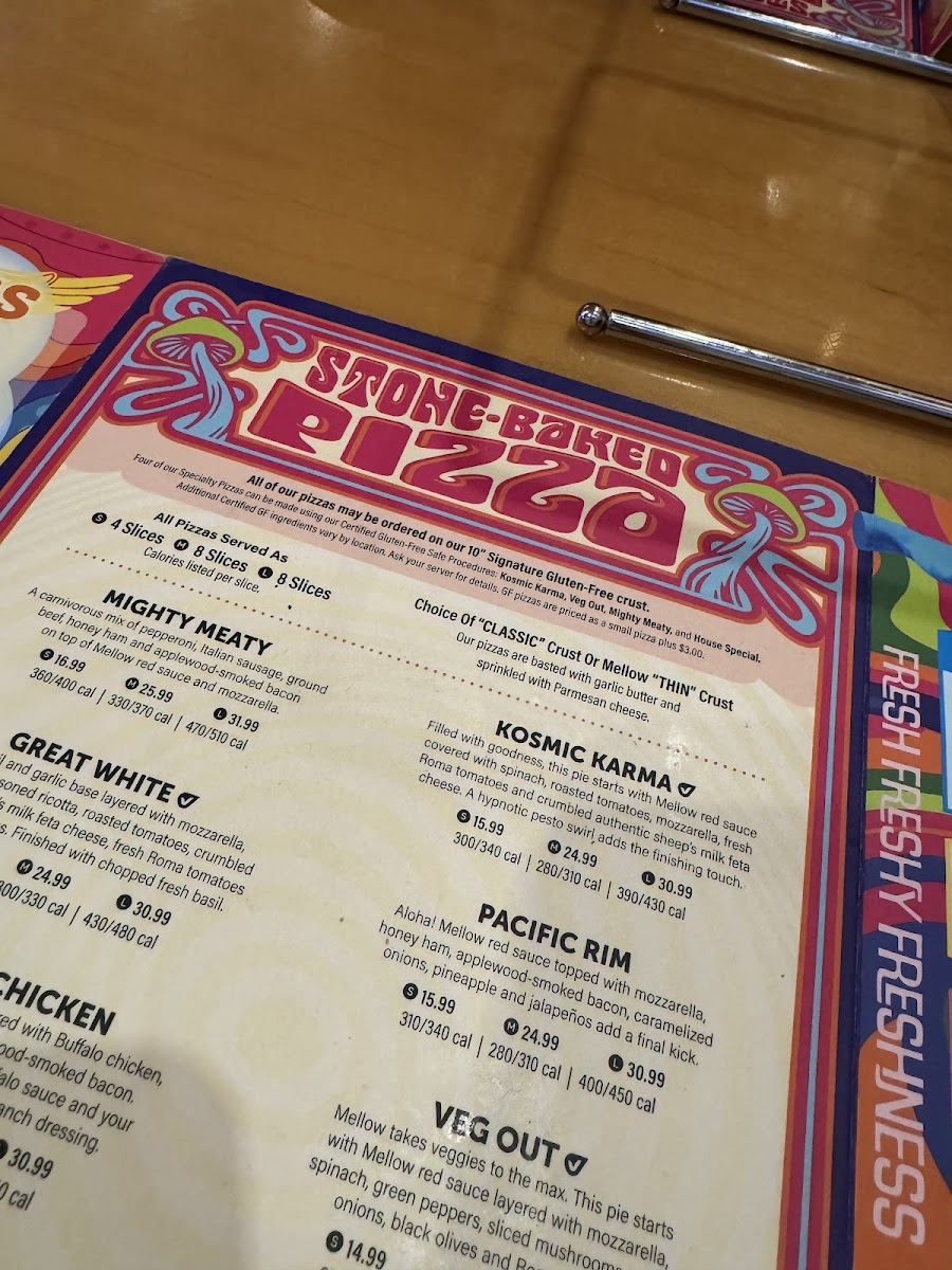 Mellow Mushroom gluten-free menu