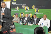CONFIDENT: Gwede Mantashe and other top  ANC officials addressing a media briefing over recent attacks directed at the organisation. The writer says history will judge Jacob Zuma kindly on his record in office so far.  PHOTO: MOHAU MOFOKENG