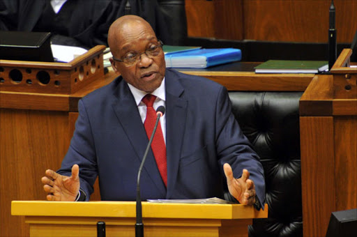 President Jacob Zuma in parliament.