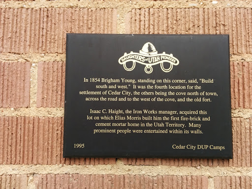 DUP Founding Of Cedar City Plaque