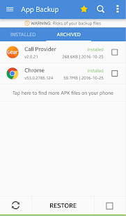App Backup Wiederherstellung Übertragung Screenshot