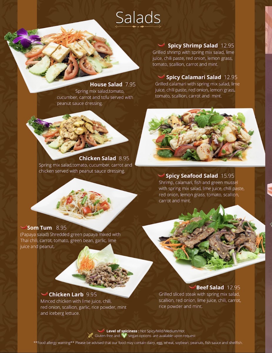 Little Thai Kitchen gluten-free menu