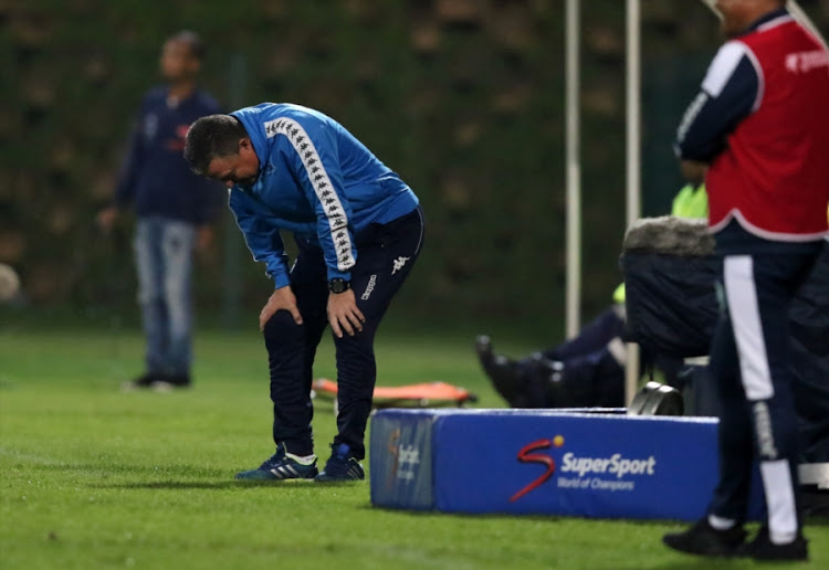 Bidvest Wits coach Gavin Hunt reacts in frustration.