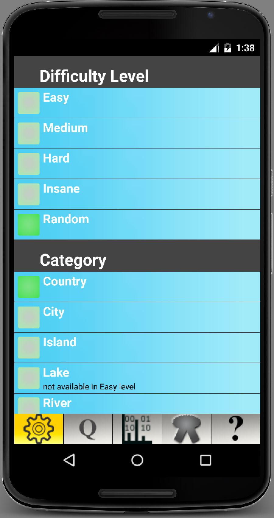 Android application Ultimate Geography Trivia screenshort