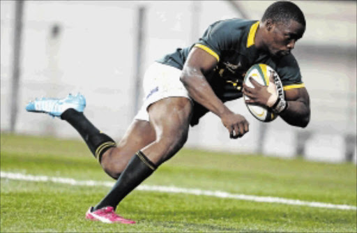 UNDER RADAR: Lwazi Mvovo is one of the black rugby players who many think should be a regular feature for the Springboks Photo: Steve Haag/Gallo