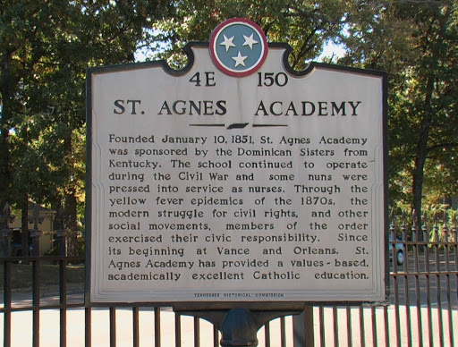 Founded January 10, 1851, St. Agnes Academy was sponsored by the Dominican Sisters from Kentucky. The school continued to operate during the Civil War and some nuns were pressed into service as...