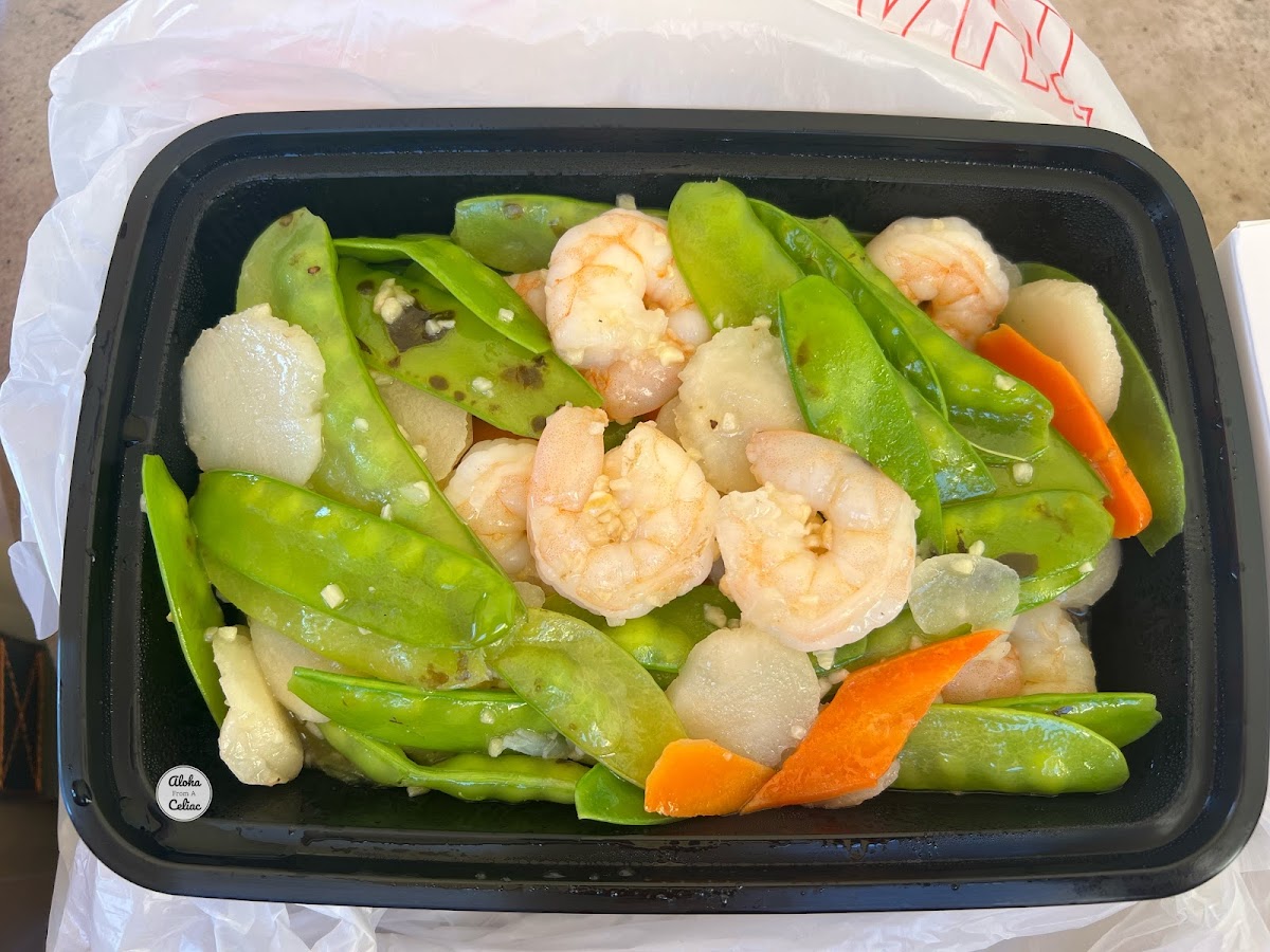 Gluten Free Shrimp with Snowpeas