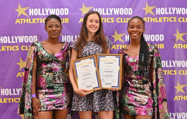 Cian Oldknow (middle) was named newcomer of the year at the Hollywood Athletics Club awards. Picture: HOLLYWOOD ATHLETICS CLUB