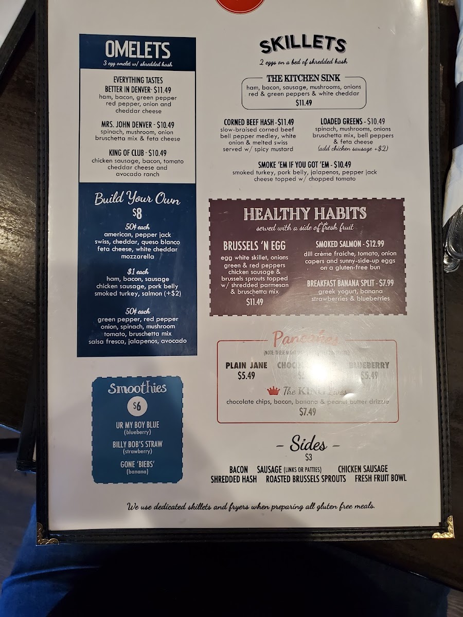 The Shack gluten-free menu