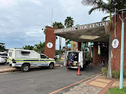 Police at the Umhlathuze municipal offices in Richards Bay after a shooting which left two people dead on Thursday.