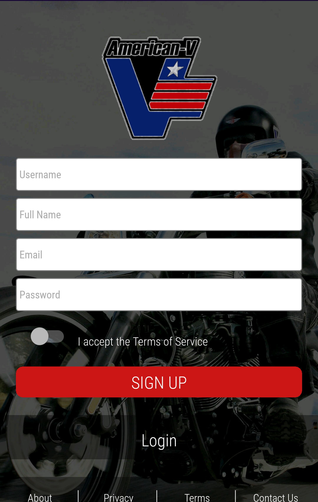 Android application American V Social screenshort