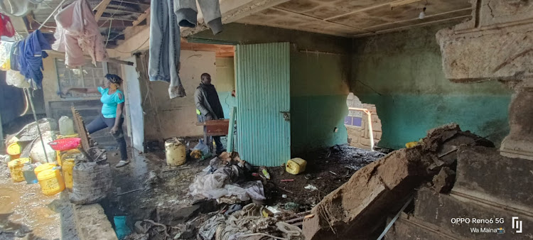 Eden estate residents in Nakuru City's Kiamunyi area count losses after flash floods destroyed their houses and washed away their properties.