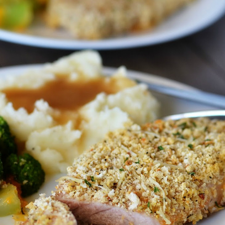 Parmesan Pork  parmesan baked   Baked chops Yummly Chops pork calories Recipe