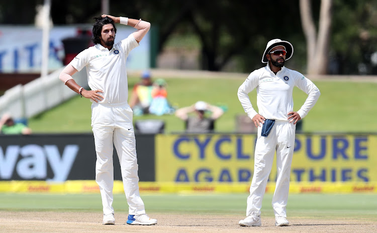 Ishant Sharma and Virat Kohli of India during the 2018 Sunfoil Test Series match between South Africa and India at SuperSport Park, Centurion South Africa on 16 January 2018.