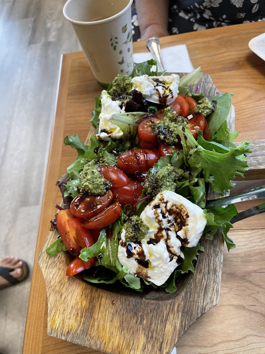 Caprese salad with home made mozzarella