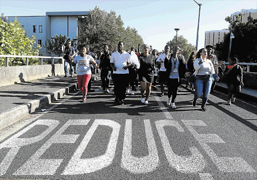 THE ROAD AHEAD: UCT students during last week's #FeesMustFall protests