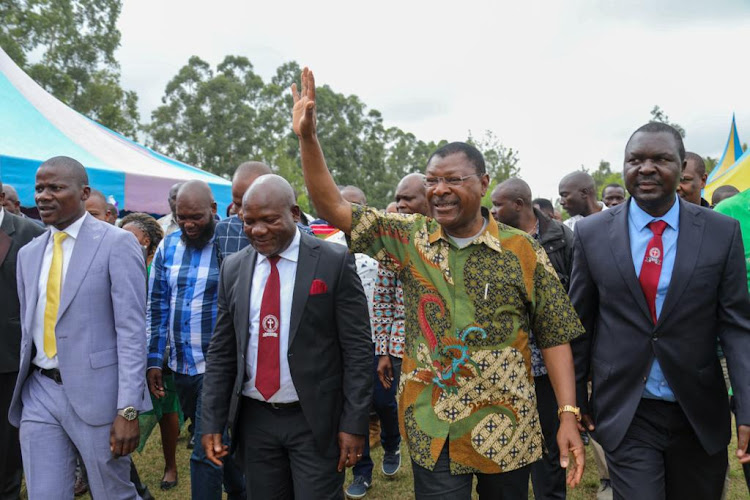 National Assembly speaker Moses Wetangula with other Western leaders at Navakholo in Kakamega on March 19, 2023.