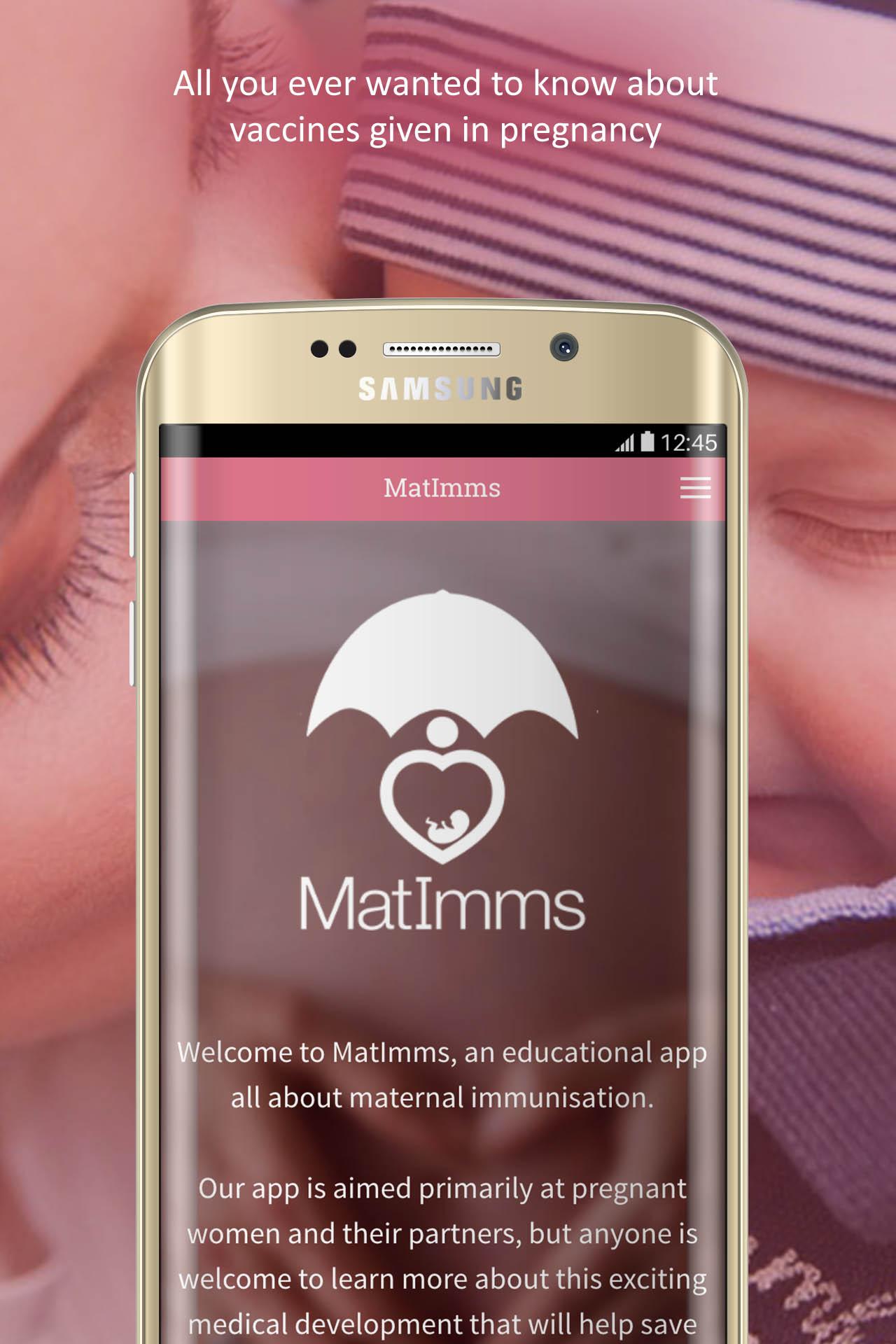 Android application Vaccines in Pregnancy: MatImms screenshort