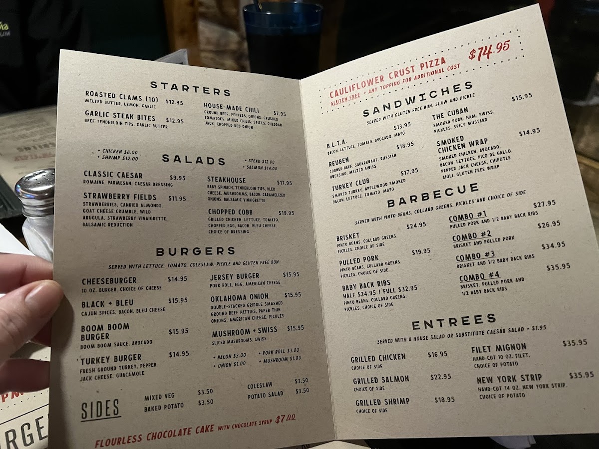 The Cabin Restaurant gluten-free menu