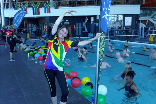 WATER WISE: East London aqua fitness instructor Rose Hartzenburg launched the Worldwide Aquathon three years ago and is looking forward to 76 countries taking part next month Picture: SUPPLIED