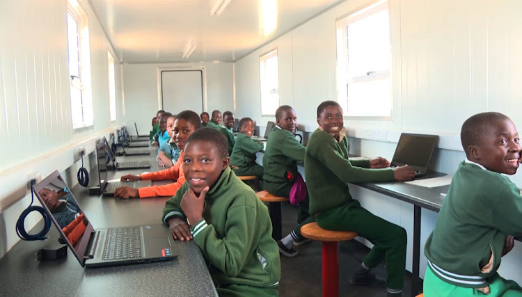 Inside the computer lab of an African Hero school that's built from recycled shipping containers. Picture: African Hero website