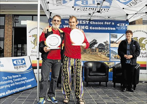 INTREPID MACHINES: Washie 100 miler legends Eric Wright, left, and Butch Duffey are hoping to each notch up a 26th finish in the gruelling Washie run over 160km from Port Alfred to East London Picture: SUPPLIED