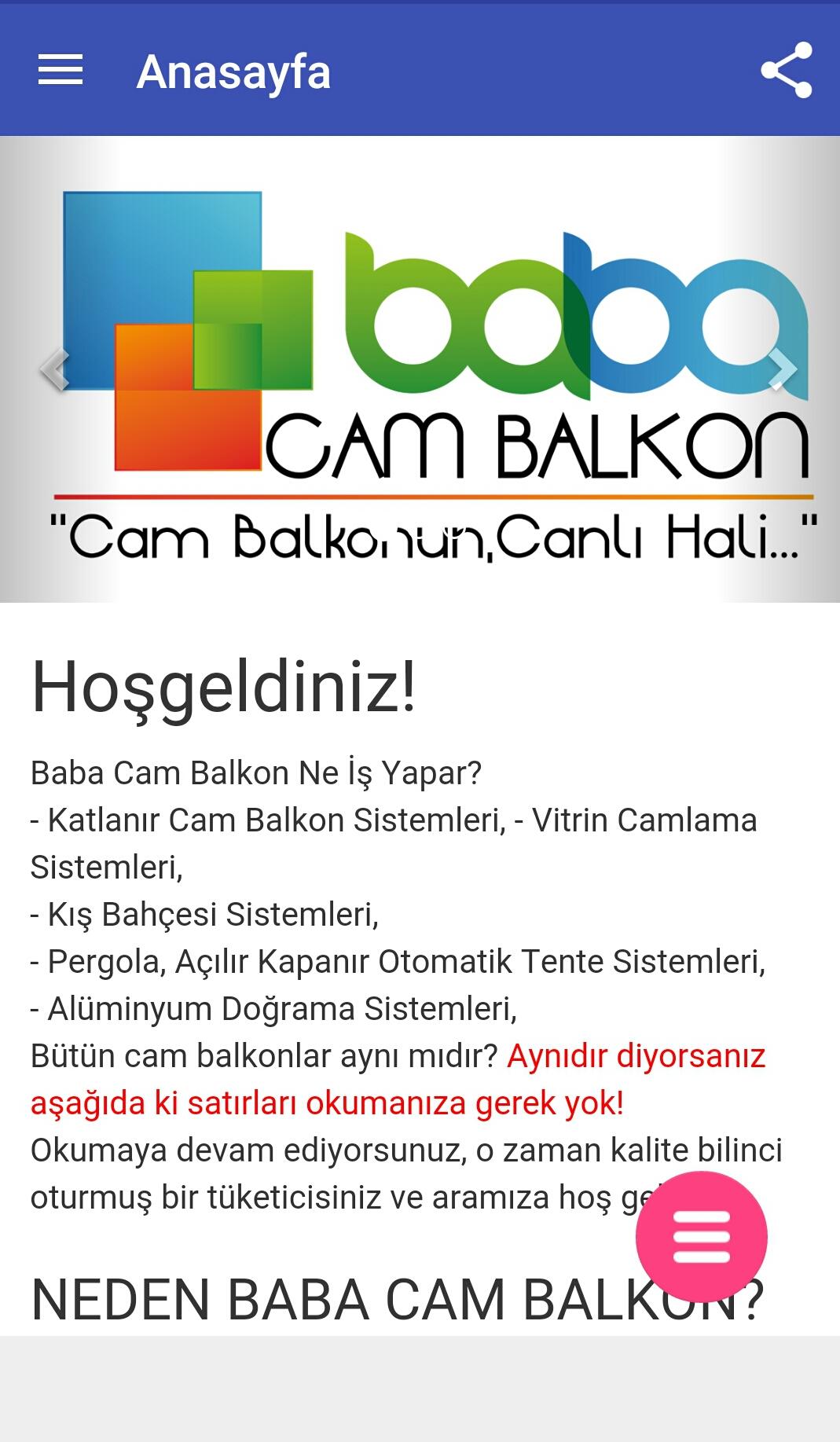 Android application BABA CAM BALKON screenshort