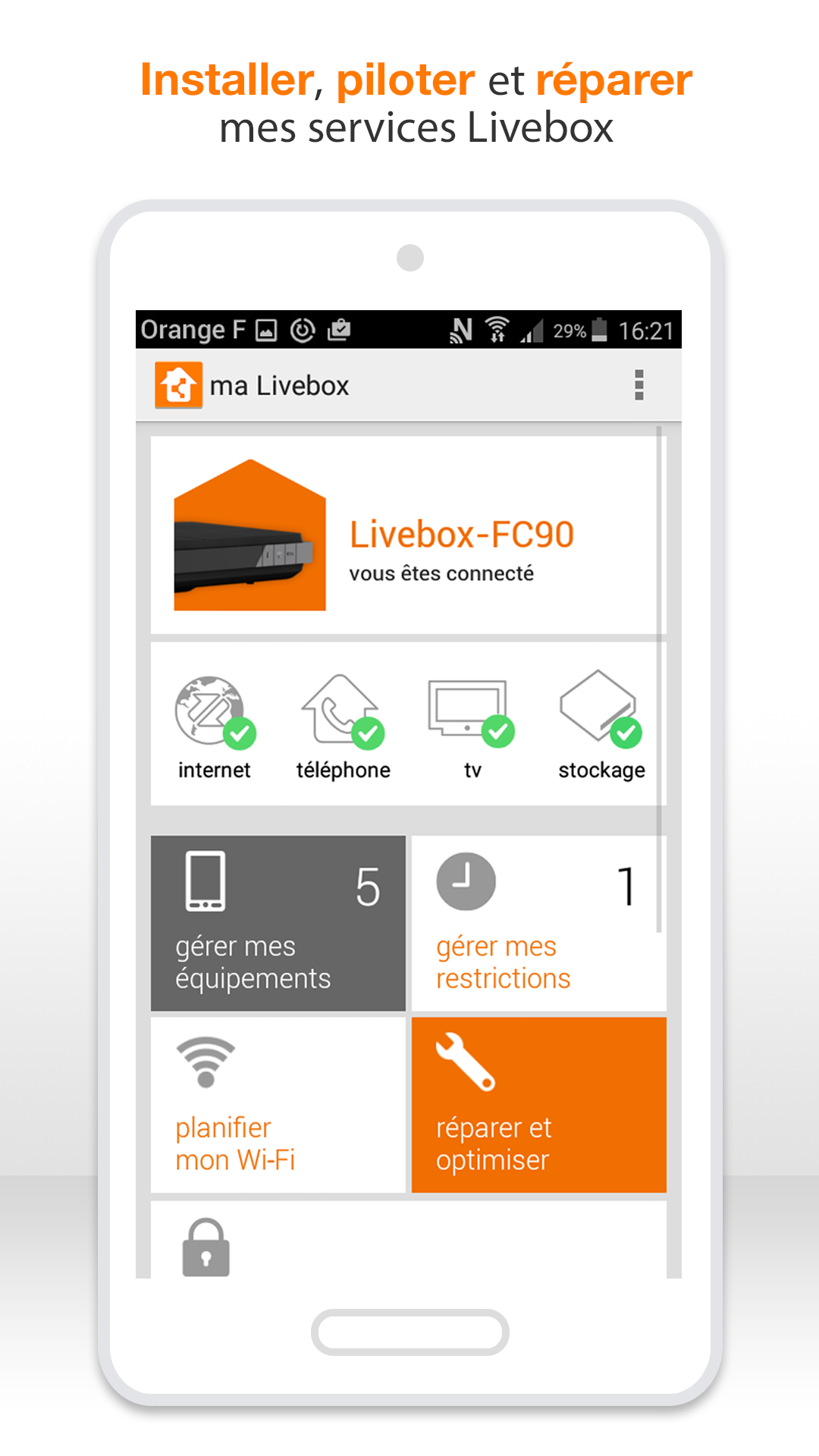 Android application Ma Livebox screenshort