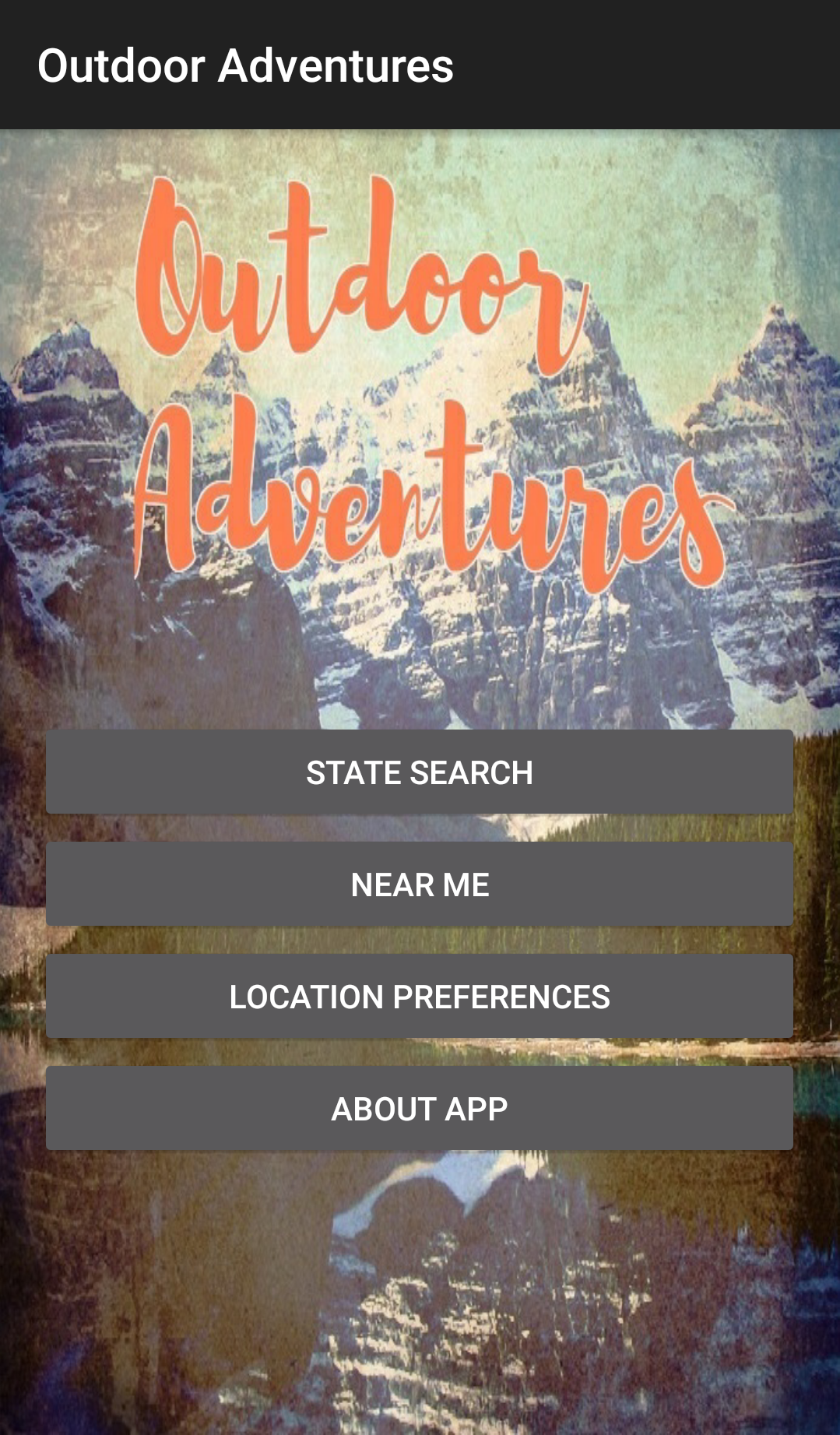 Android application Outdoor Adventures screenshort