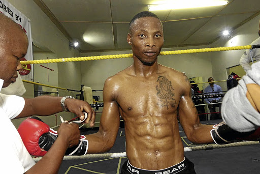 Zolani Tete in training in Mdantsane, Eastern Cape, as he prepares for a World Boxing Super Series fight against Nonito Donaire. The bout is set to take place on April 27 in the US. / MARK ANDREWS