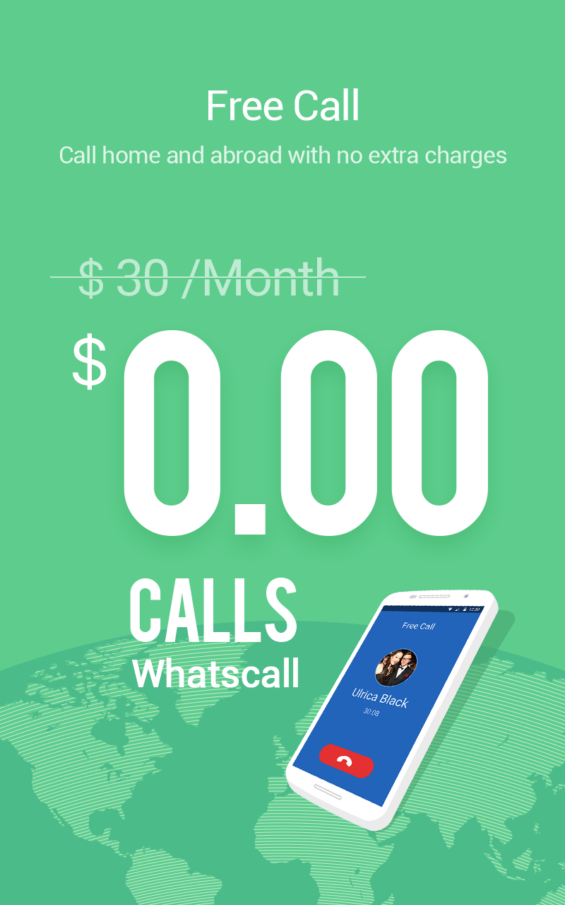 Android application WhatsCall - FREE Global Calls screenshort