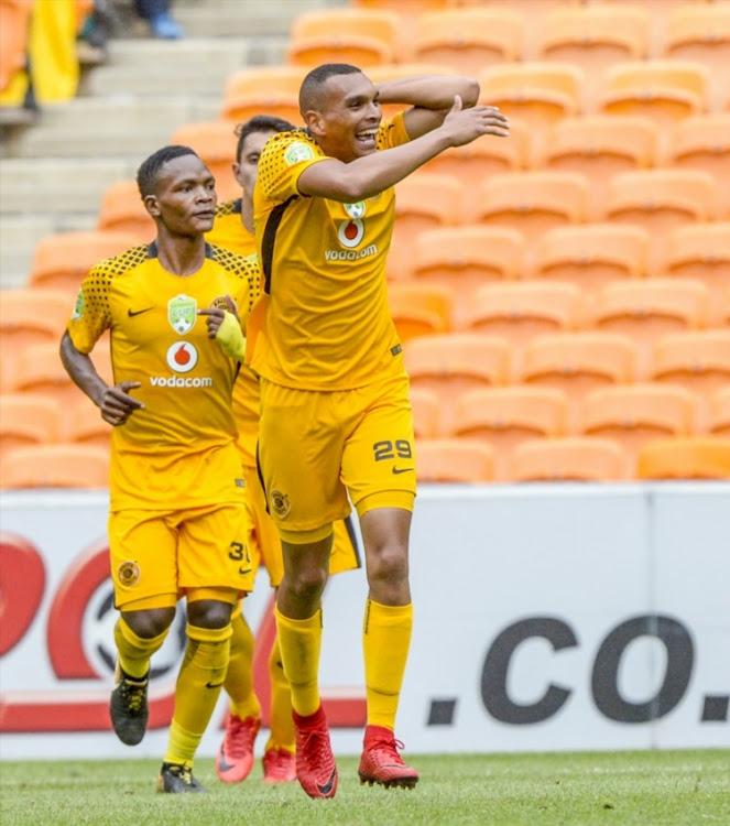 Ryan Moon of Kaizer Chiefs celebrates after scoring during the Nedbank Cup Last 32 match between Kaizer Chiefs and Golden Arrows at FNB Stadium on February 11, 2018 in Johannesburg.