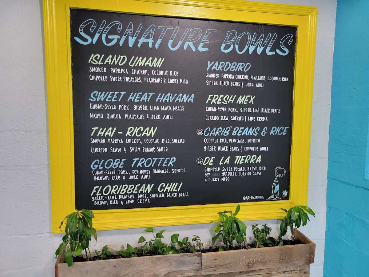 The Floribbean gluten-free menu