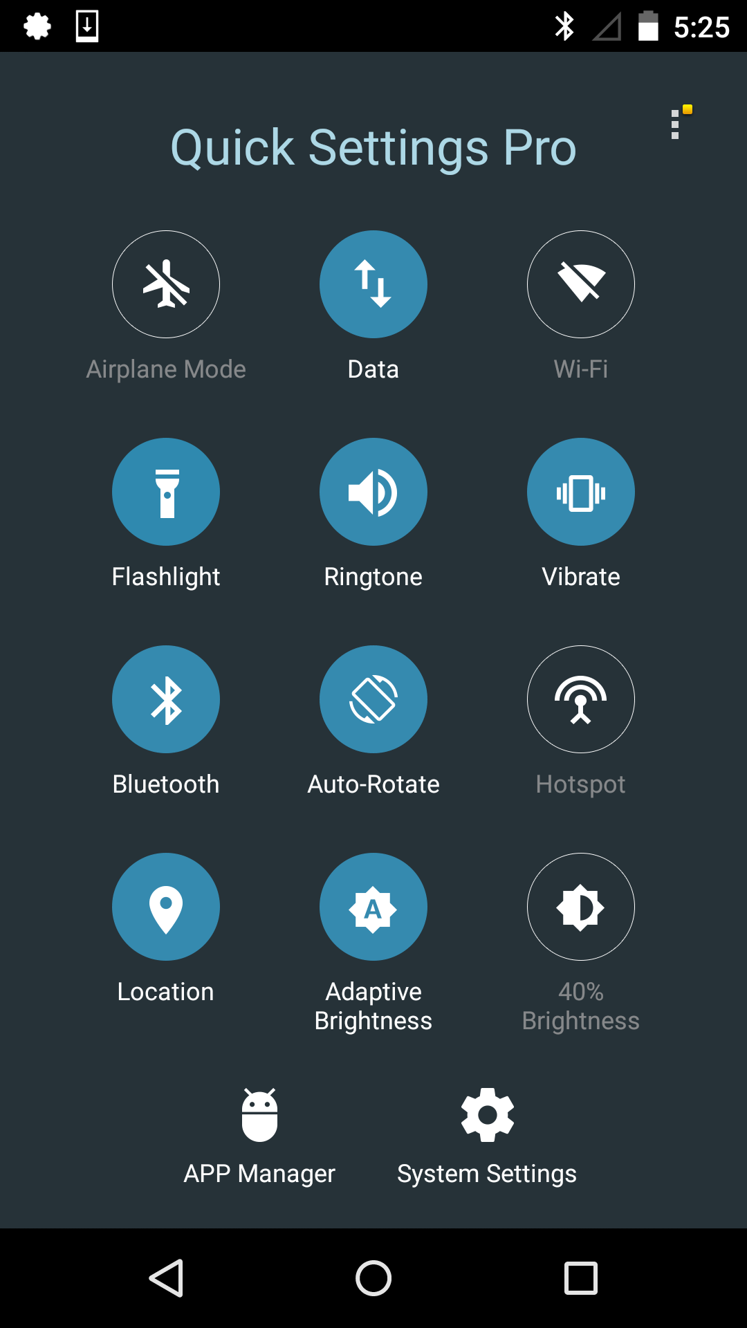 Android application Super Quick Settings Pro screenshort