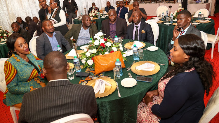 Leaders from Kisii during a dinner at Kisii State House Lodge on March 23, 2023