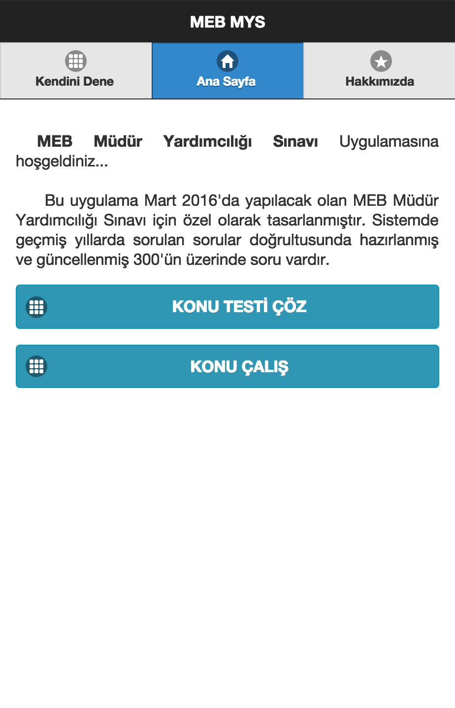 Android application MEB Müdür Yardımcılığı Sınavı screenshort
