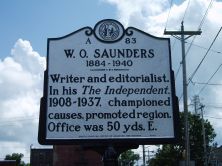 Writer and editorialist. In his The Independent, 1908-1937, championed causes, promoted region. Office was 50 yds. E.Plaque via North Carolina Highway Historical Marker Program, and is used with...