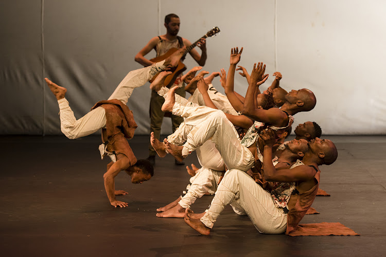 Moving Into Dance Mophatong with musician Matthew MacFarlane in Sunnyboy Motau's 'I am NoT' at the Wits Theatre