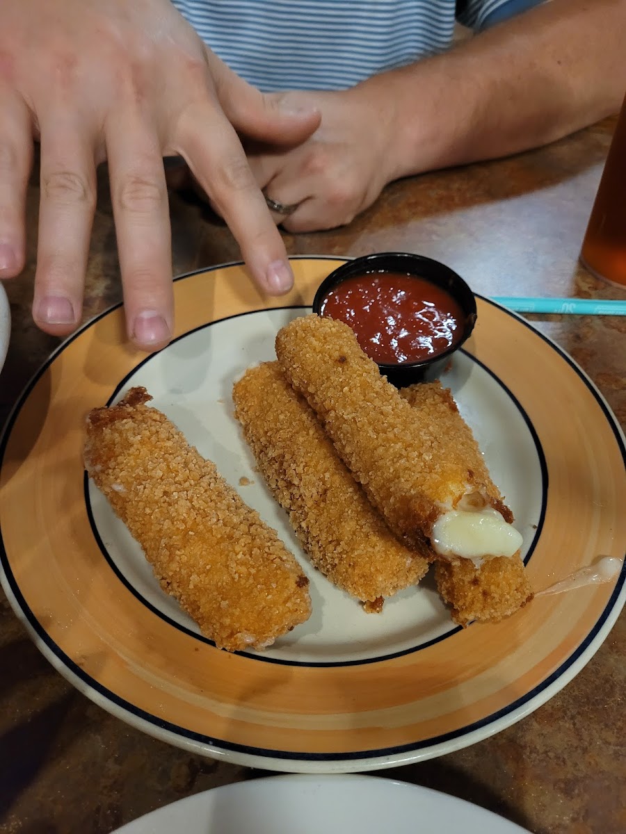 GF mozzarella sticks...huge & nice and crunchy